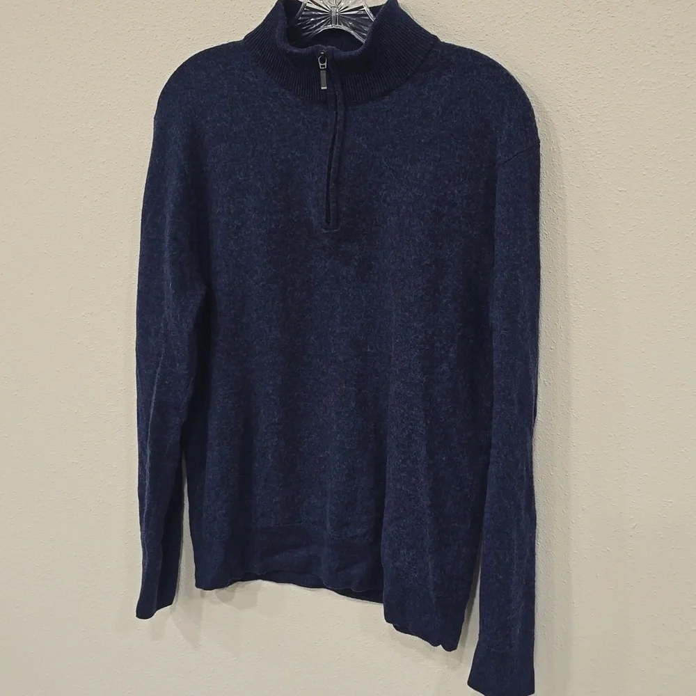 Enzo Merino Wool Quarter Zip All Season Relaxed Fit Pullover Sweater sz M